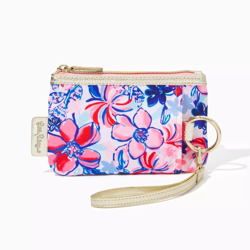 Lilly Pulitzer GWP Zip Top Wallet, Wristlet, Resort White,  NWT